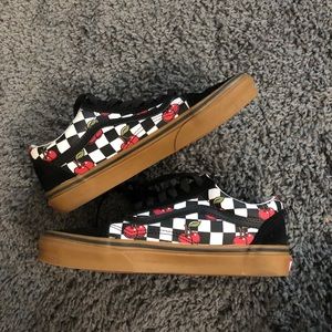 cherry old skool vans checkered